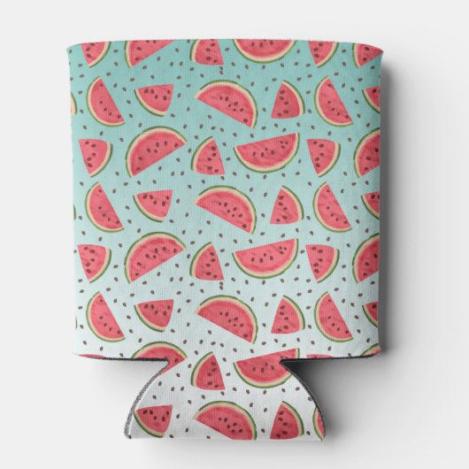Hübsche Wassermelonen-Scheiben und Samenmuster Dosenkühler (Rückseite)