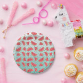 Hübsche Wassermelonen-Scheiben und Samenmuster Pappteller (Party)