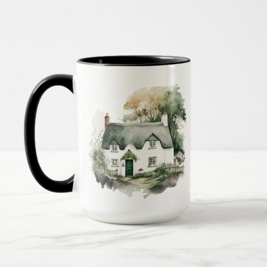 HÜBSCHE WATERCOLOR IRISH-HÜTTE TASSE (Links)
