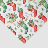 Hübsche Watercolor, Rot und Grün Strümpfe Seidenpapier (Detail)