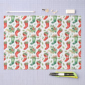 Hübsche Watercolor, Rot und Grün Strümpfe Seidenpapier (Handwerk)