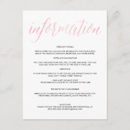 Hübsche Watercolor Script Wedding Information Card Begleitkarte