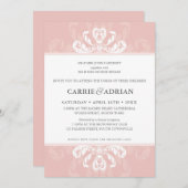 HÜBSCHE WEDD INVITE formale Luxus-Rosa-12x18 Einladung (Vorne/Hinten)