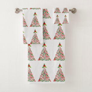 **HÜBSCHE WEIHNACHTEN BÄUME** CHRISTMAS TOWEL SET