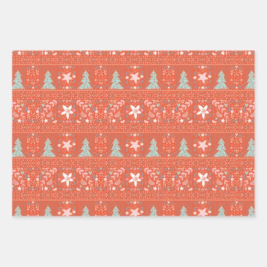 Hübsche Weihnachten Geschenkpapier Set (Vorderseite)