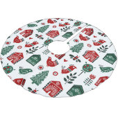 Hübsche Weihnachten in Rot und Grün Polyester Weihnachtsbaumdecke (Schrägansicht)