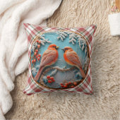 Hübsche Weihnachten Karierte Vögel. Kissen (Decke)