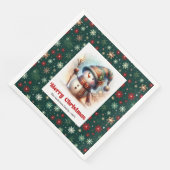 Hübsche Weihnachts-Schneemann-Servietten, editierb Serviette (Ecke)