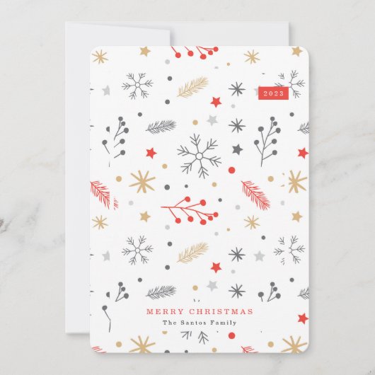 Hübsche Weihnachts-Weihnachtselemente Foto Ho Feiertagskarte (Vorderseite)