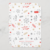 Hübsche Weihnachts-Weihnachtselemente Foto Ho Feiertagskarte (Vorne/Hinten)