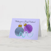 Hübsche Weihnachtsbälle Feiertagskarte (Vorderseite)