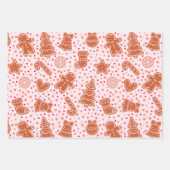 Hübsche Weihnachtsbäume Hört Sterne Weihnachten Geschenkpapier Set (Vorderseite 2)