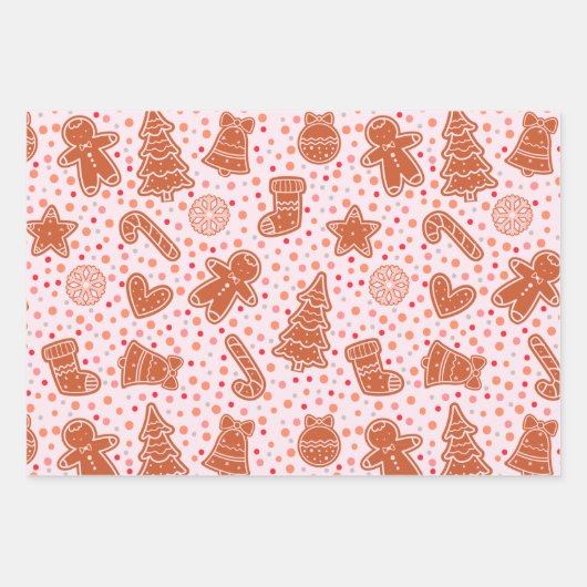 Hübsche Weihnachtsbäume Hört Sterne Weihnachten Geschenkpapier Set (Vorderseite 2)