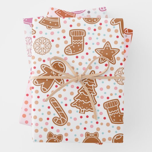 Hübsche Weihnachtsbäume Hört Sterne Weihnachten Geschenkpapier Set (Beispiel)