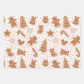 Hübsche Weihnachtsbäume Hört Sterne Weihnachten Geschenkpapier Set (Vorderseite)