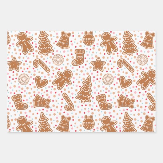 Hübsche Weihnachtsbäume Hört Sterne Weihnachten Geschenkpapier Set (Vorderseite)