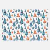 Hübsche Weihnachtsbäume in Wasserfarbe Geschenkpapier Set (Vorderseite 3)