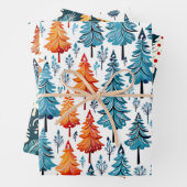 Hübsche Weihnachtsbäume in Wasserfarbe Geschenkpapier Set (Beispiel)