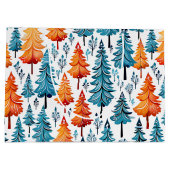 Hübsche Weihnachtsbäume in Wasserfarbe Große Geschenktüte (Rückseite)