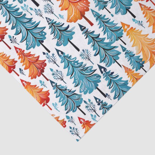 Hübsche Weihnachtsbäume in Wasserfarbe Seidenpapier (Detail)