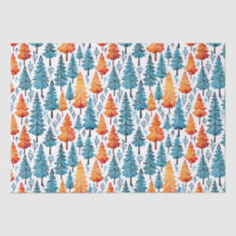 Hübsche Weihnachtsbäume in Wasserfarbe Seidenpapier