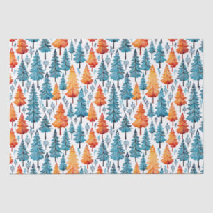 Hübsche Weihnachtsbäume in Wasserfarbe Seidenpapier
