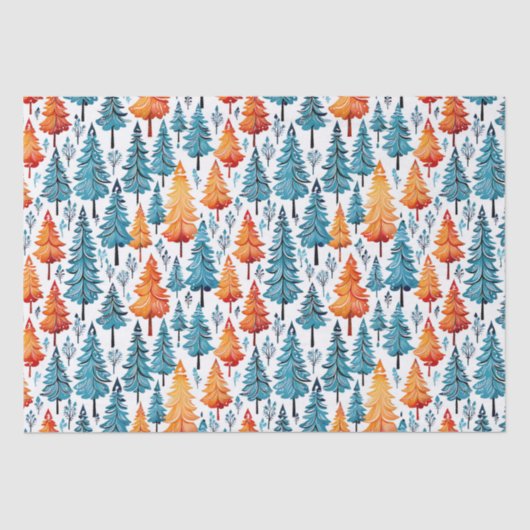 Hübsche Weihnachtsbäume in Wasserfarbe Seidenpapier (Vorderseite)