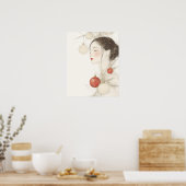 Hübsche Weihnachtsdame Poster (Küche)