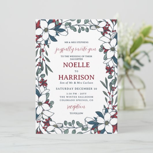 Hübsche Weihnachtsfeier Einladung (Stehend Vorderseite)