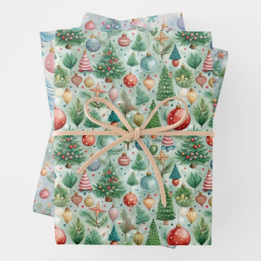 Hübsche Weihnachtsfeier Geschenkpapier Set (Beispiel)