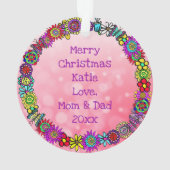 Hübsche Weihnachtsfeier und Einhorn Ornament (Rückseite)