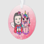 Hübsche Weihnachtsfeier und Einhorn Ornament (Vorderseite)