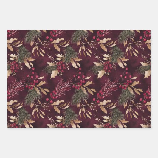 Hübsche Weihnachtsfolien Geschenkpapier Set (Vorderseite 2)