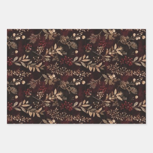 Hübsche Weihnachtsfolien Geschenkpapier Set (Vorderseite)