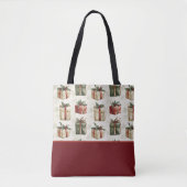 Hübsche Weihnachtsgeschenke mit Schleifen, Farbblo Tasche (Vorderseite)