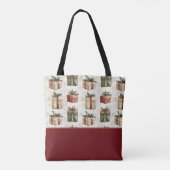 Hübsche Weihnachtsgeschenke mit Schleifen, Farbblo Tasche (Rückseite)