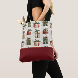 Hübsche Weihnachtsgeschenke mit Schleifen, Farbblo Tasche