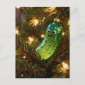 Hübsche Weihnachtsgurke in einem Baum Postkarte (Vorderseite)