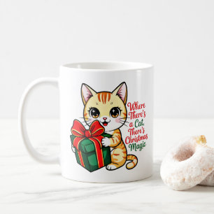 Hübsche Weihnachtskatze als Geschenk für Katzenlie Kaffeetasse