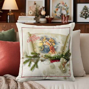 Hübsche Weihnachtskrippe Collage individuelle Feie Kissen