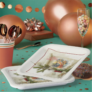 Hübsche Weihnachtskrippe Collage individuelle Feie Pappteller