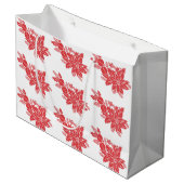 Hübsche Weihnachtspoinsettia Große Geschenktüte (Vorderseite Schrägansicht)