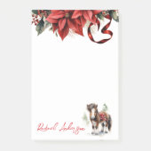 Hübsche Weihnachtspony, Poinsettias und Ribbon Post-it Klebezettel (Vorderseite)