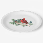 Hübsche Weihnachtsscheibe des Roten Kardinals Pappteller (Schrägansicht)