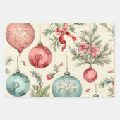 Hübsche Weihnachtsschmuck Pastel Geschenkpapier Set (Vorderseite)