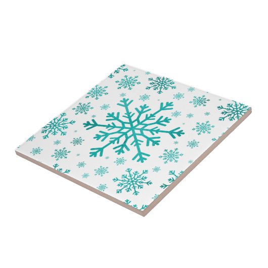 Hübsche Weihnachtsschneeflocken im Winterweiß Fliese (Seite)