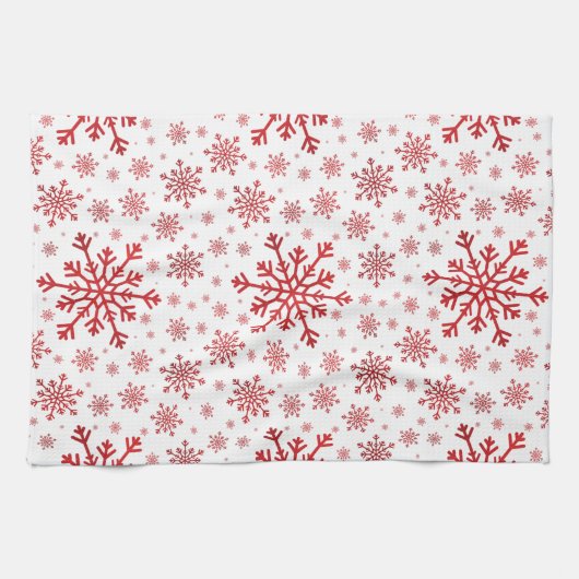 Hübsche Weihnachtsschneeflocken im Winterweiß Geschirrtuch (Horizontal)