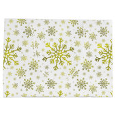 Hübsche Weihnachtsschneeflocken im Winterweiß Große Geschenktüte (Rückseite)