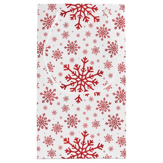 Hübsche Weihnachtsschneeflocken im Winterweiß Kleine Geschenktüte (Rückseite)