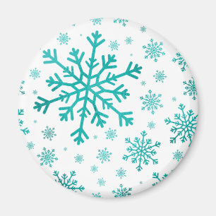 Hübsche Weihnachtsschneeflocken im Winterweiß Magnet